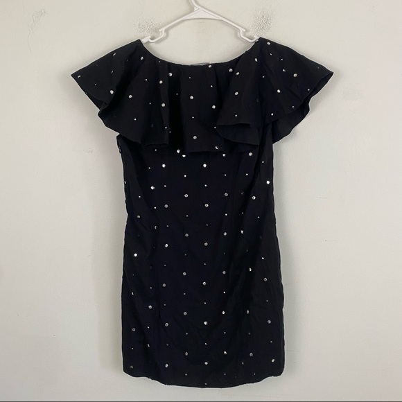 LOVERS + FRIENDS black diamond detailing ruffle sleeve mini dress - Picture 7 of 9